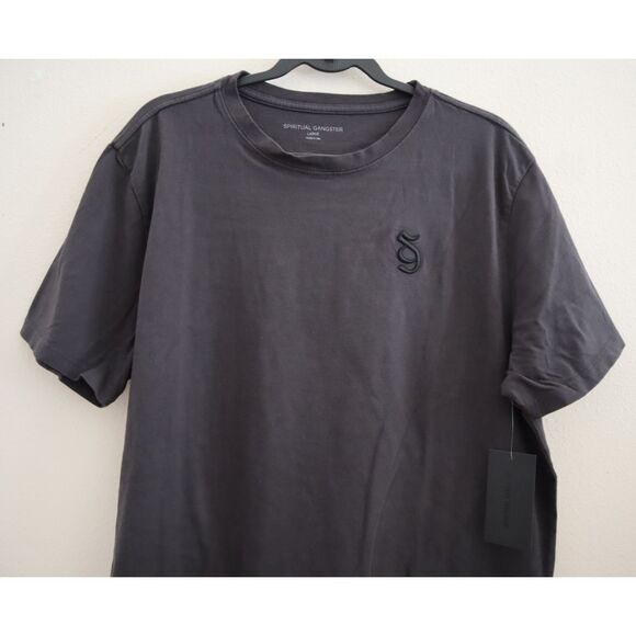 Spiritual Gangster FA30118001 Men's Sz L Vintage Black SG Monogram S/S T-Shirt - Picture 5 of 7